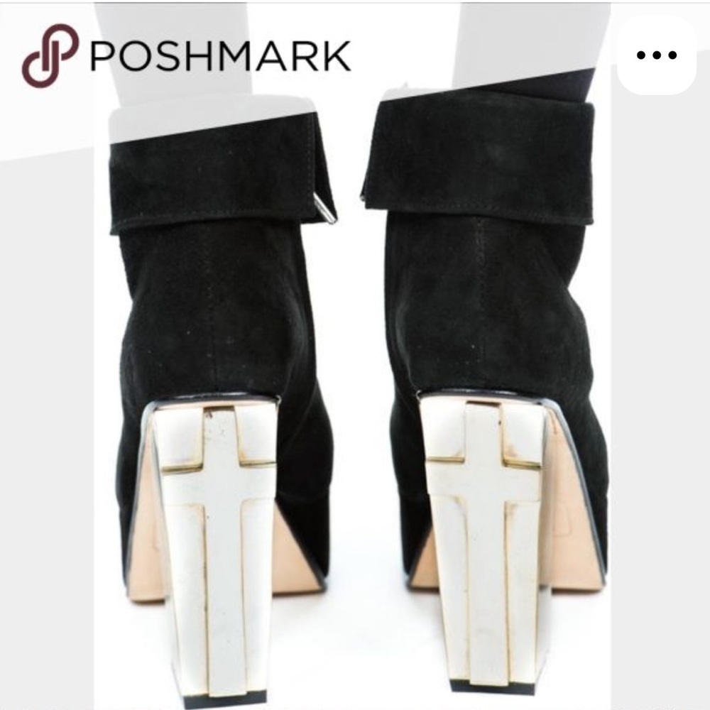 Friend of Mine Black Brass Heeled Boots